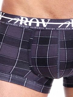 Мужские трусы хипсы в темно-серую клетку Oboy Scotland 6305c11